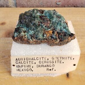 Aurichalcite‎ Goethite Calcite Cerussite, Mapimi Durango Mexico 78g Estate